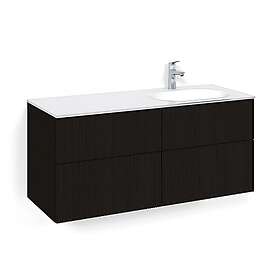 Macro Design Crown Line Servantskap 4-skuff med Høyre Glasservant 120cm Svart eik Line/push-open Glass Edge Hvit