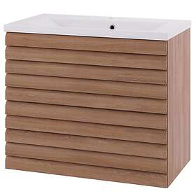 Linn Bad Selma Eikestav 2 Skuffer Heltre D45cm Servantskap Svart eik 120cm Høyre