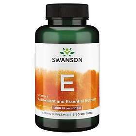 Swanson E-vitamin 1000 IE 60 mjuka Capsules