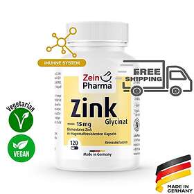 Zein Pharma Zinkglycinat 25 mg 120 kapslar