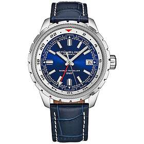 Stührling Original 1014,02 Aviator Global Voyager Blå/Läder Ø42 mm