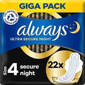 Always Ultra Secure Night (Storlek 4) med vingar 22 st