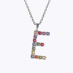 Caroline Svedbom Letter Halsband E Rainbow Combo (Rhodium)