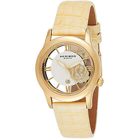 Akribos XXIV AK837TN Silverfärgad/Läder Ø34 mm