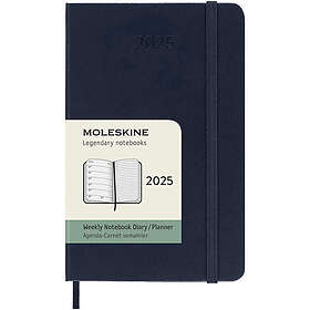 Moleskine 12M Weekly Notebook Hardcover 2025 Pocket Sapphire Blue