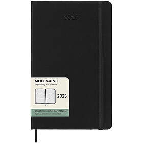 Moleskine 12M Weekly Notebook Horizontal 2025 Softcover Pocket Black