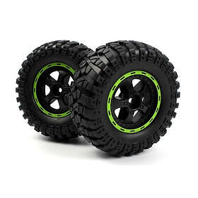 BLACKZON Smyter Desert Wheels/Tires Assy (Blk/Green/2pcs)