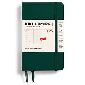 Kalender A6 2025 Weekly Planner/Notebook Hard Forest Green Leuchtturm1917