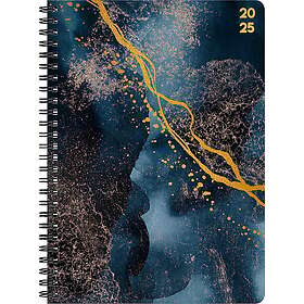 Kalender A5 Black Marble 2025 12 mån Almanacksförlaget