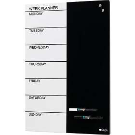 Naga magnetisk veckotavla av stål, engelsk