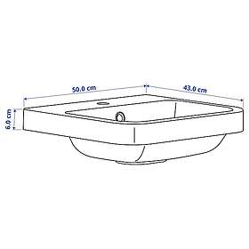 IKEA BACKSJÖN semi-nedfällt tvättställ m vattenls 50x43 cm