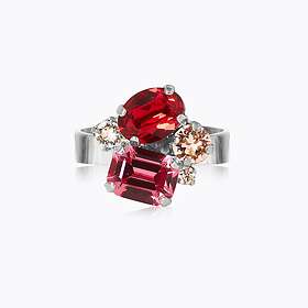 Caroline Svedbom Petite Carolina Ring Scarlet Combo (Rhodium)