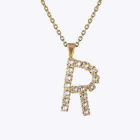 Caroline Svedbom Letter R Halsband/ Crystal (Guld) 50cm