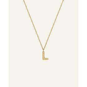 Mockberg Petite Stone Bokstav Halsband Guld H