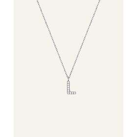 Mockberg Petite Stone Bokstav Halsband Silver I