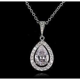 Celine Estelle Silverhalsband med Vitguld och CZ 40+8 cm