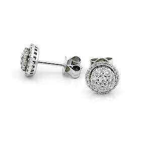 Halo Örhängen i 18K Vitguld med 0,60ct TW/SI Diamanter – MSF02W