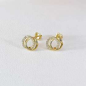 Örhängen Double Rings 18K Guld 11662YCZ