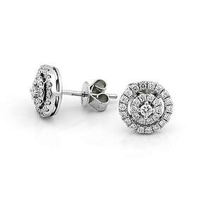 Halo Örhängen i 18K Vitguld med 0,50ct TW/SI Diamanter – MSF03W