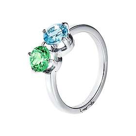 Efva Attling The Sea & I Ring Silver Green Sapphire/Topaz 16,00