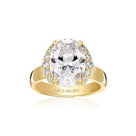 Sif Jakobs Ellisse Grande 18k guldpläterad, med vita zirkoner Ring 58