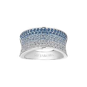 Sif Jakobs Feline Concavo med zirkoner i blå och vit gradient Ring 52