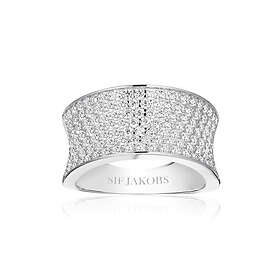 Sif Jakobs Feline Concavo med vita zirkoner Ring 54