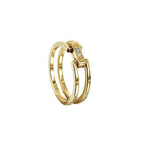 astrid&agnes CHERRIE Crystal M Ring Guld