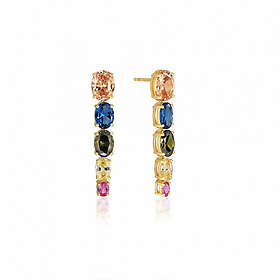 Sif Jakobs Ellisse Cinque 18k guldpläterade, med multifärgade zirkoner Örhänge