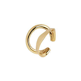 Maria Black Ripples Ear Cuff Goldplated Silver (One)