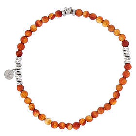CU Jewellery Bear elastic brace armband orange Silver 21 cm