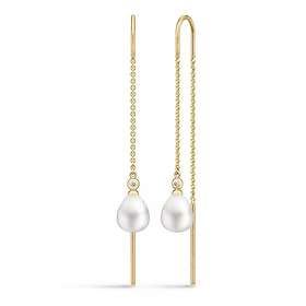 Julie Sandlau Tasha Chain Förgyllt Silver Örhängen Med Pärlor Och Zirconia HKS704GDWHPLCZ