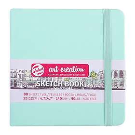 Skissbok Fresh Mint 12x12 cm 140g 80 creme vita sidor Talens Art Creation