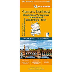 Germany Northeast Michelin Regional Map 542