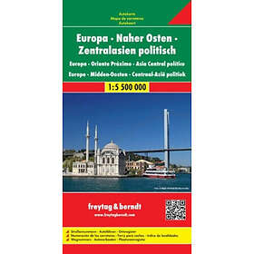 Europe Middle East Central Asia Political Road Map 1:5 500 000