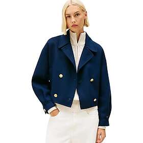Tommy Hilfiger Crop Wool Gold Button Jacket (Women's)