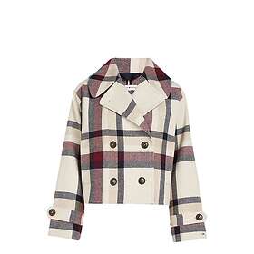 Tommy Hilfiger Wool Blend Check Peacoat (Women's)