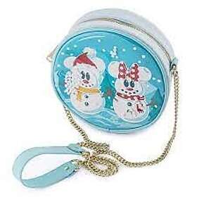 Loungefly Disney Snowman Mickey Minnie Globe Crossbody Bag (wdtb2339)