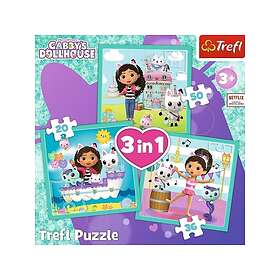 Trefl GABBY´S DOLLHOUSE pussel 3 i 1 set