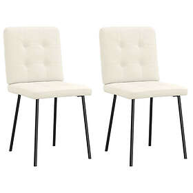 vidaXL Matstolar 2 st gräddvit sammet