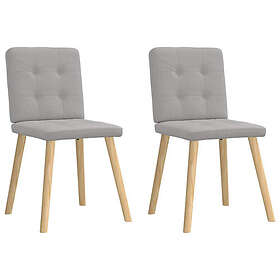vidaXL Matstolar 2 st molngrått tyg