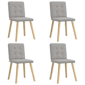 vidaXL Matstolar 4 st molngrått tyg