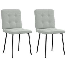 vidaXL Matstolar 2 st ljusgrå sammet