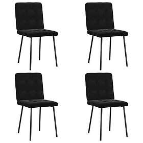 vidaXL Matstolar 4 st svart sammet