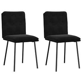 vidaXL Matstolar 2 st svart sammet
