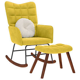 vidaXL Gungstol med pall gul sammet