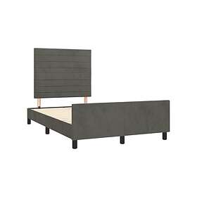 vidaXL sängram utan madrass mörkgrå 120x190 cm sammet