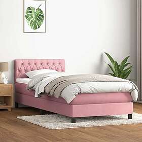 vidaXL Ramsäng med madrass rosa 80x210 cm sammet