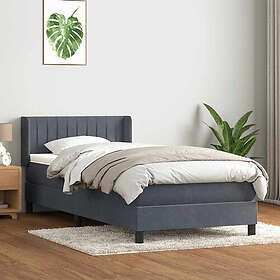 vidaXL Ramsäng med madrass mörkgrå 90x210 cm sammet