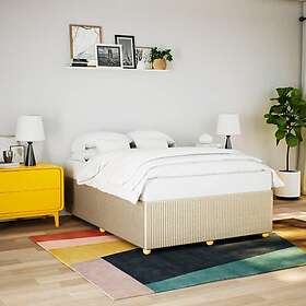 vidaXL Sängram utan madrass gräddvit 140x190 cm tyg